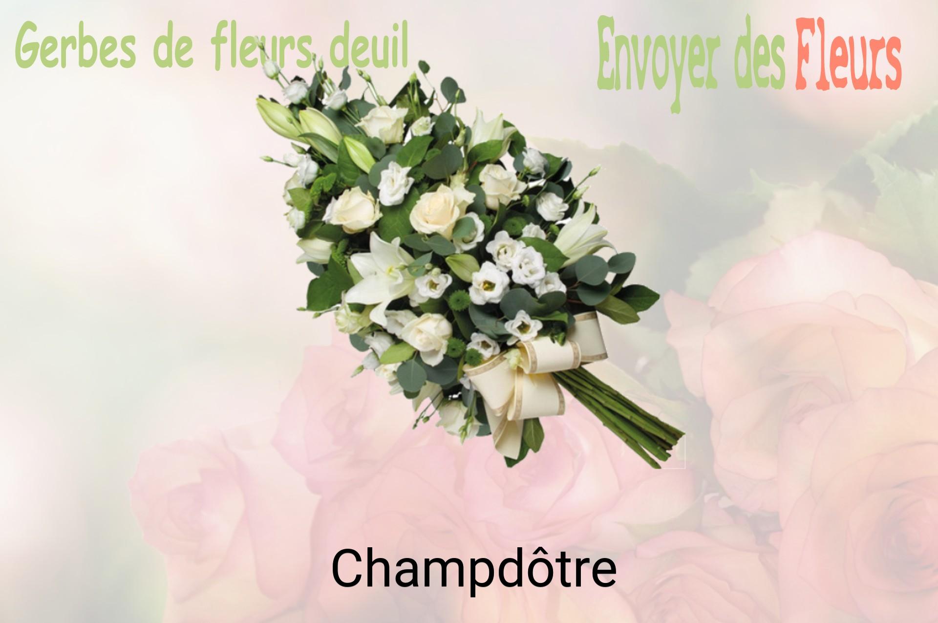 Gerbe de fleurs de deuil livrée à Champdôtre